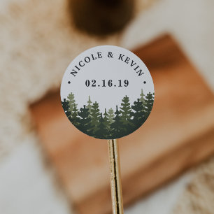 Adesivo Redondo Casamento personalizado   alto dos pinhos