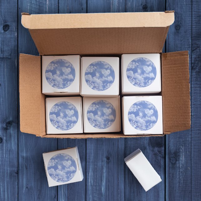 Adesivo Redondo Casamento Personalizado Azul Moderno e Coração da  (Criador carregado)