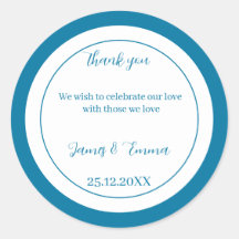 Casamento Personalizado Azul Simples