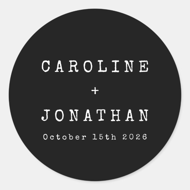 Adesivo Redondo Casamento Personalizado Da Máquina De Digitalizaçã (Frente)