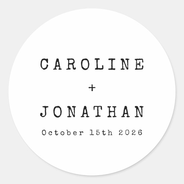 Adesivo Redondo Casamento Personalizado Da Máquina De Digitalizaçã (Frente)