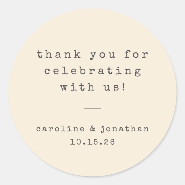 Adesivo Redondo Casamento Personalizado Da Máquina De Digitalizaçã (Frente)