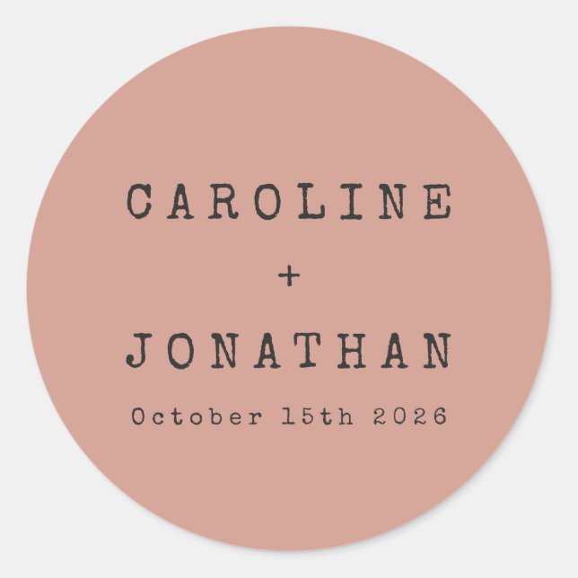 Adesivo Redondo Casamento Personalizado Da Máquina De Máquina De M (Frente)