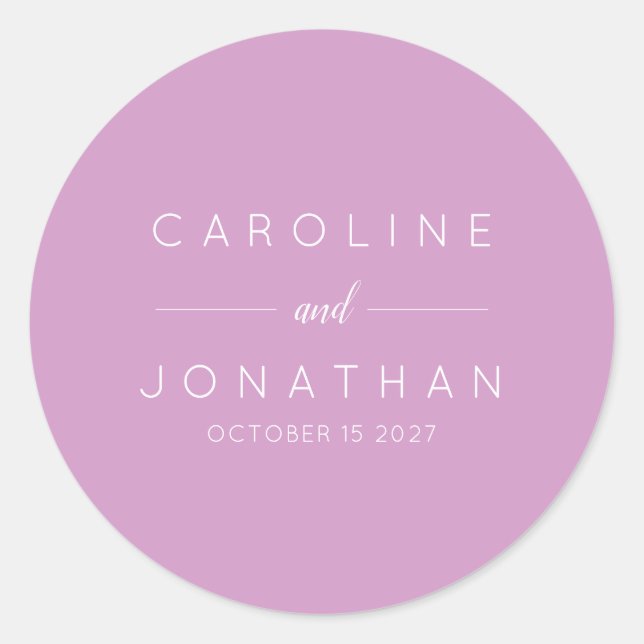 Adesivo Redondo Casamento Personalizado da Orquídea de Script Mini (Frente)