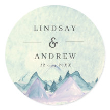 Casamento Personalizado das Montanhas de Aquarela