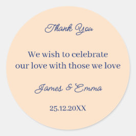Adesivo Redondo Casamento Personalizado de Cerco Simples
