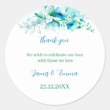 Casamento Personalizado de Flor Azul Elegante