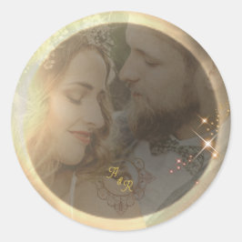 Adesivo Redondo Casamento Personalizado De Fotografia Eclipse Sola