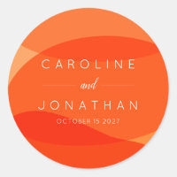 Casamento Personalizado de Laranja Abstrato Chic C