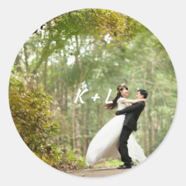 Adesivo Redondo Casamento personalizado do Monograma