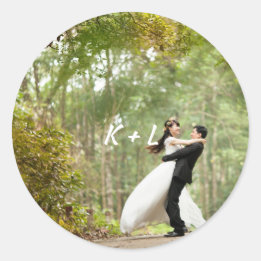 Adesivo Redondo Casamento personalizado do Monograma