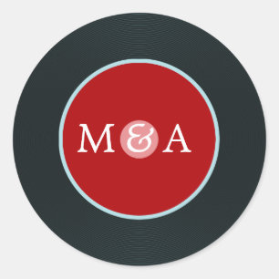 Adesivo Redondo Casamento Personalizado Do Registro De Vinilo