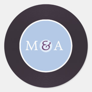 Adesivo Redondo Casamento Personalizado Do Registro De Vinilo