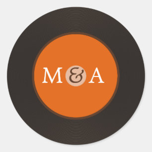 Adesivo Redondo Casamento Personalizado Do Registro De Vinilo