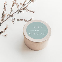 Adesivo Redondo Casamento Personalizado Dusty Sage