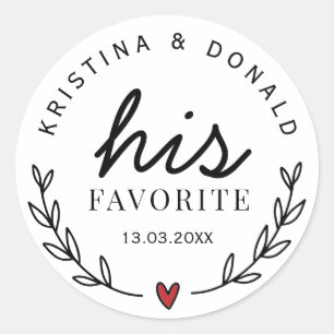 Adesivo Redondo Casamento Personalizado Favorece Seu Favorito