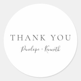 Adesivo Redondo Casamento Personalizado Moderno e Branco com Scrip