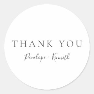 Adesivo Redondo Casamento Personalizado Moderno e Branco com Scrip