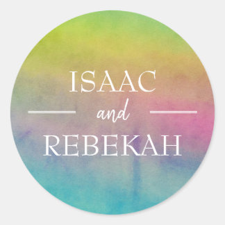 Adesivo Redondo Casamento Personalizado Por Aquarela