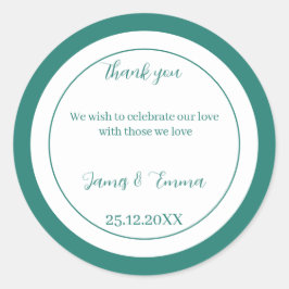Adesivo Redondo Casamento Personalizado Verde Simples