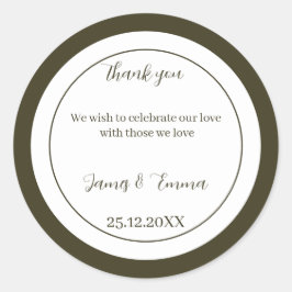 Adesivo Redondo Casamento Personalizado Verde Simples