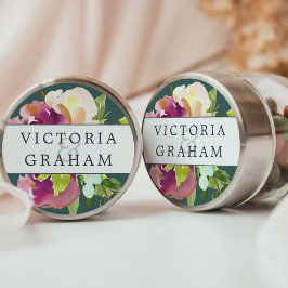 Adesivo Redondo Casamento Personalizado Vibrant Bloom