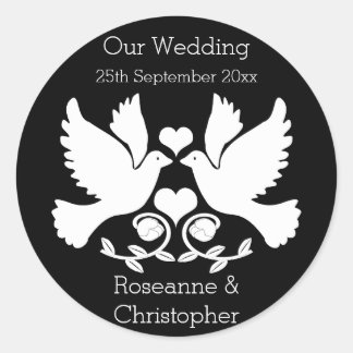 Adesivo Redondo Casamento Preto E Branco