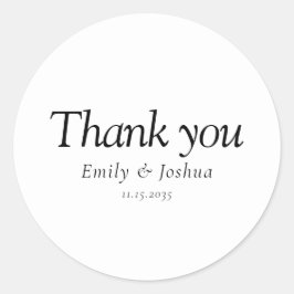 Adesivo Redondo Casamento preto e branco moderno