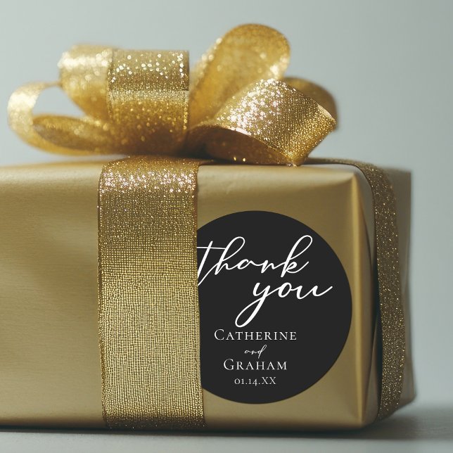 Adesivo Redondo Casamento Preto Simplesmente Chique (Criador carregado)