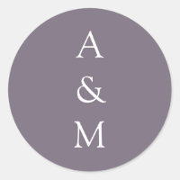 Casamento Púrpura Mínimo Bold Monograma Boho Dusty