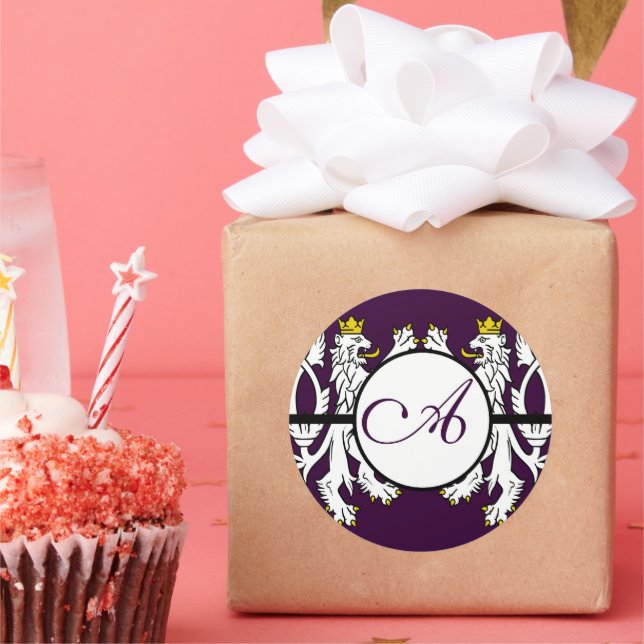 Adesivo Redondo Casamento Renascentista Lion Rampant (Festa)