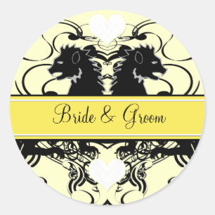 Adesivo Redondo Casamento Renascentista Lion Rampant