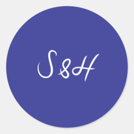 Adesivo Redondo Casamento Retro La Dolce Vita Cobalt Blue Boho