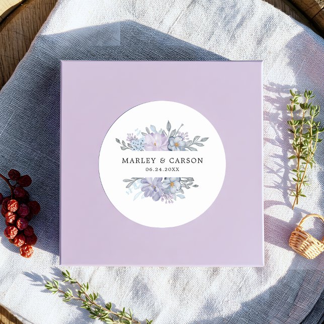 Adesivo Redondo Casamento romântico bobotânico minimalista (Criador carregado)