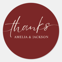 Adesivo Redondo Casamento Romântico de cobre vermelho