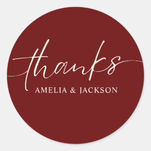 Adesivo Redondo Casamento Romântico de cobre vermelho