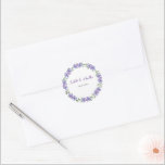 Adesivo Redondo Casamento Romântico de Hydrangea Blossoms Wreath<br><div class="desc">Hydrangea Blue Romântico Blossoms Wreath Wreath Clássica Round Sticker selo de envelope.</div>