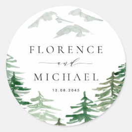 Adesivo Redondo Casamento Romântico de Woodcolor Woodland
