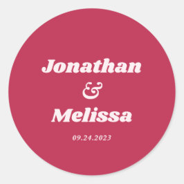 Adesivo Redondo Casamento Rosa Brilhante Viva Magenta Magenta Rosa