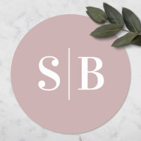 Casamento Rosa Mole-Mauve-Mor Simples Monograma