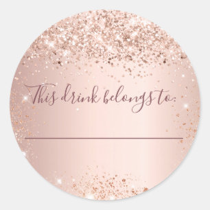 Adesivo Redondo Casamento rosa ouro este drink pertence a