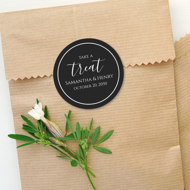 Adesivo Redondo Casamento Roteiro de Caligrafia Simples Tratamento (Criador carregado)