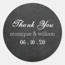 Adesivo Redondo Casamento Russo Chalkboard Obrigado