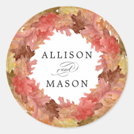 Adesivo Redondo Casamento Russo de Outono Cai Fall Wreath