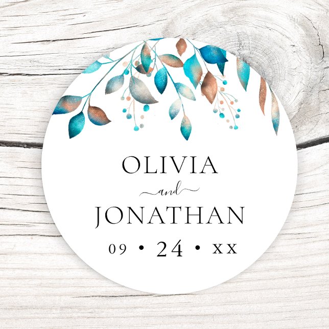 Adesivo Redondo Casamento Russo do marinho Moderno Verde (Criador carregado)