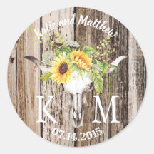 Casamento Rustic Boho Longhorn Sunflower Monograma