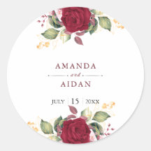 Casamento Rustic Burgundy Red Floral