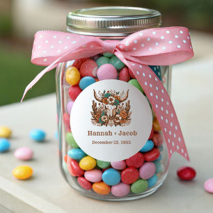 Adesivo Redondo Casamento Rustic Ranch Western Country