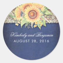 Casamento Rustic Sunflower Burlap Marinho