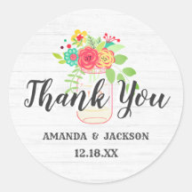 Casamento Rustic White Wood & Mason Jar Obrigado